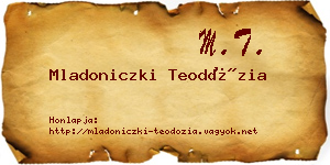 Mladoniczki Teodózia névjegykártya